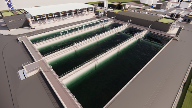 Simulation Kläranlagen Leverkusen Neubau Becken (Bild: ARGE KA-LEV)